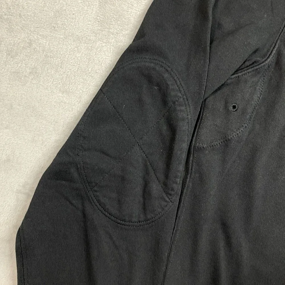 J CREW Rugby Polo Shirt Mens XL Striped placket Black Preppy Blokecore